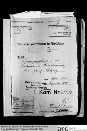Finanzverhältnisse in der Landgemeinde Schenkenberg, Kr. Zauch-Belzig