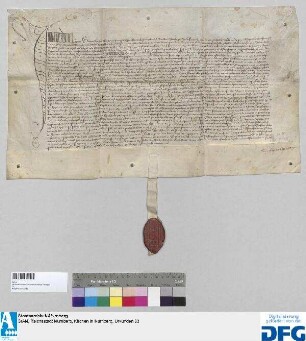 Abt Georg von St. Egidien in Nürnberg vidimiert die Bulle Martins V. vom 26. März 1425, durch die Sebaldus heilig gesprochen wird etc. (siehe Urkunde Nr. 31 vom 26. März 1425).