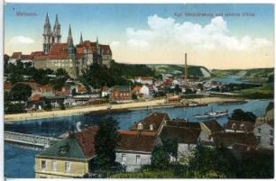 Meißen. Blick auf Meißen und unteres Elbtal