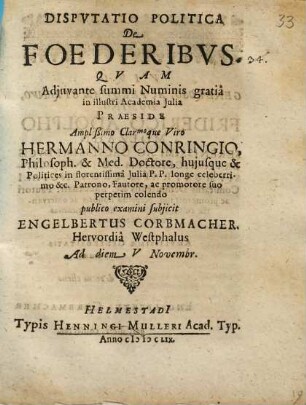 Disputatio politica de foederibus