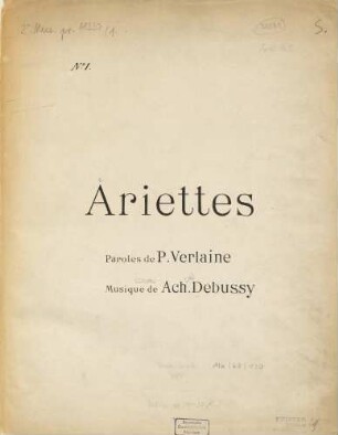 Ariettes : paroles de P. Verlaine, 1