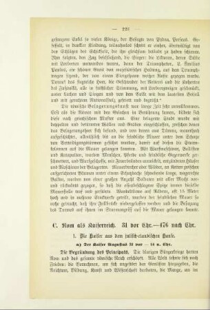 C. Rom als Kaiserreich. 31 vor Chr. - 476 nach Chr