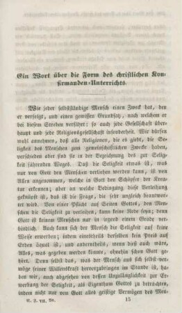 199-212 Ein Wort über die Form des christlichen Konfirmanden-Unterrichts
