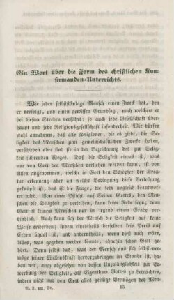 199-212 Ein Wort über die Form des christlichen Konfirmanden-Unterrichts
