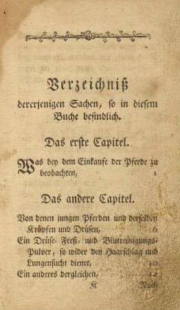 Verzeichniß dererjenigen Sachen, so in diesem Buche befindlich