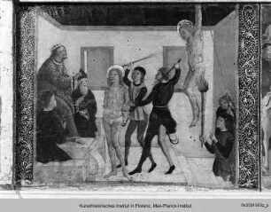 Die Anbetung des Kindes mit dem heiligen Secondiano und dem heiligen Hieronymus : Das Martyrium des heiligen Secondiano