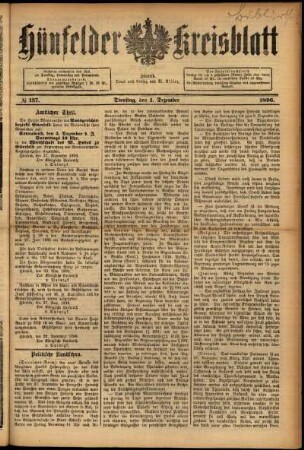 Ausgabe vom Dienstag, den 01. Dezember 1896.