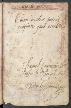 Daniel Cramerus, Wittenberg 3.8.1605