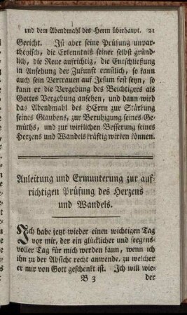 Anleitung und Ermunterung zur aufrichtigen Pruefung des Herzens und Wandels