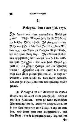 5. - Bologna, den 15ten Jul. 1779.