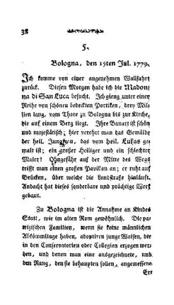 5. - Bologna, den 15ten Jul. 1779.