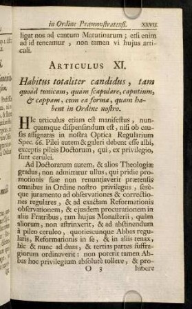 XXVII-XLII, Articulus XI. - XXIII.