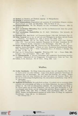 Waffen (Nr. 254-378)