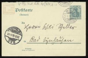Brief von Hans Bethge an Will Scheller