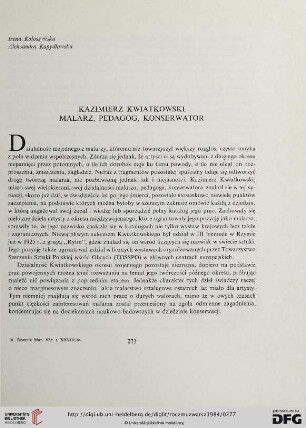28: Kazimierz Kwiatkowski : malarz, pedagog, konserwator