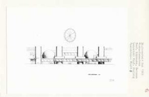 Einkaufszentrum, Berlin-Charlottenburg (Diplomarbeit bei Peter Poelzig): Ansicht Kurfürstendamm 1:200