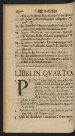 Libri In Quarto
