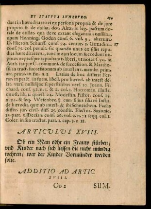 Articulus XVIII.