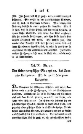 ¬Der¬ kleine europäische Scorpion : Taf. IX, Fig. 41