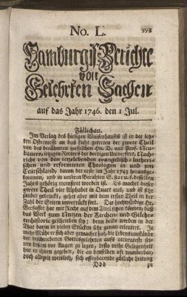 No. L. auf das Jahr 1746. den 1 Jul. - No. LVIII. auf das Jahr 1746. den 29 Jul.