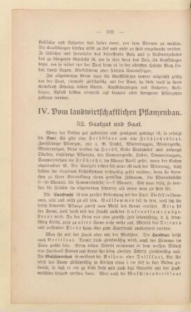 IV. Vom landwirtschaftlichen Pflanzenbau