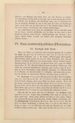 IV. Vom landwirtschaftlichen Pflanzenbau