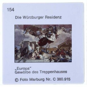 Tiepolo, Deckenfresko im Treppenhaus der Würzburger Residenz : Allegorie des Erdteils Europa
