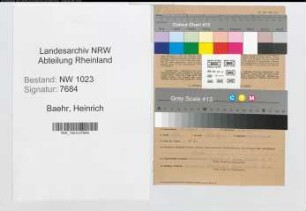 Entnazifizierung Heinrich Baehr , geb. 18.08.1891 (Elektriker)