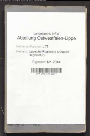 Amtsanwaltschaft Blomberg, Band 1