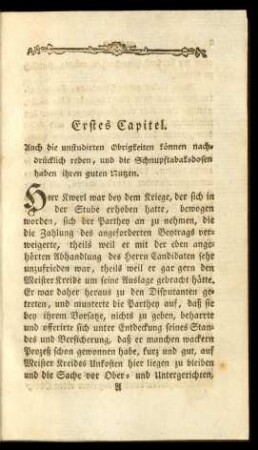 Erstes Capitel. - Zehntes Capitel.