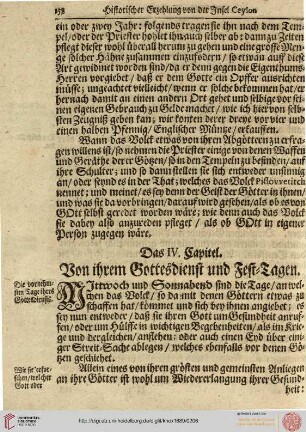 III.IV: Von ihrem Gottesdienst und Fest-Tagen