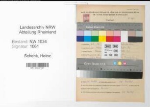 Entnazifizierung Heinz Schenk , geb. 23.10.1914 (Hauptmann)