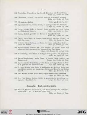 Aquarelle. Farbenholzschnitte (Nr. 200-248)