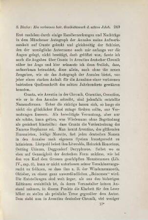 Ein verlorenes bairisches Geschichtswerk des achten Jahrhunderts