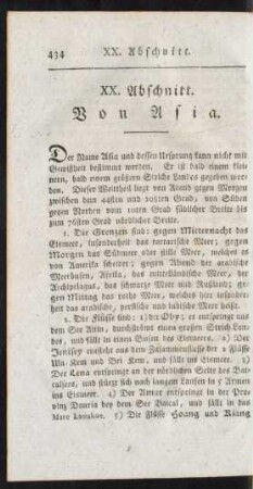 XX. Abschnitt. Von Asia