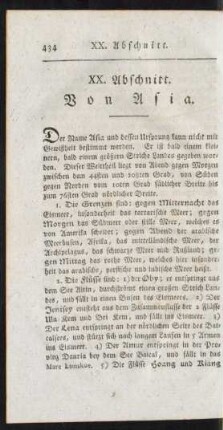 XX. Abschnitt. Von Asia