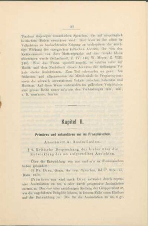 Kapitel II. Primäres und sekundäres mn im Französischen.