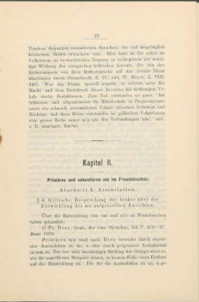 Kapitel II. Primäres und sekundäres mn im Französischen.