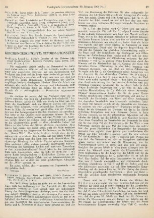 45 [Rezension] Wallace, Ronald S., Calvin's doctrine of the Christian life