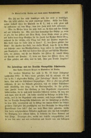 ¬Die¬ Judenfrage und der Deutsche Evangelische Schulverein