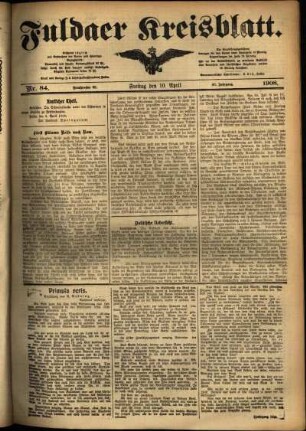 Ausgabe vom Freitag, den 10. April 1908.