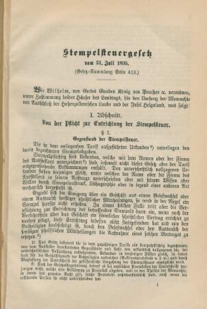 Stempelsteuergesetz vom 31. Juli 1895.
