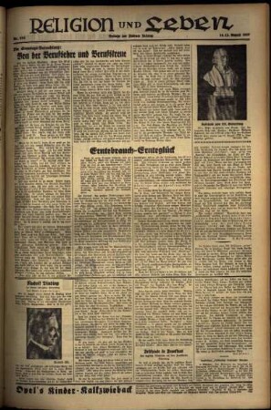 Dritte Ausgabe vom Samstag, den 14. August 1937.