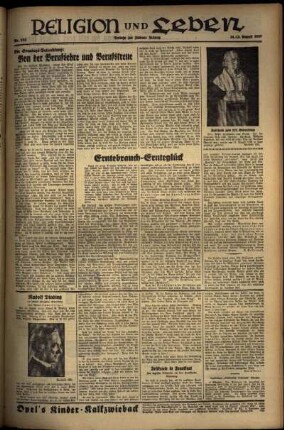 Dritte Ausgabe vom Samstag, den 14. August 1937.