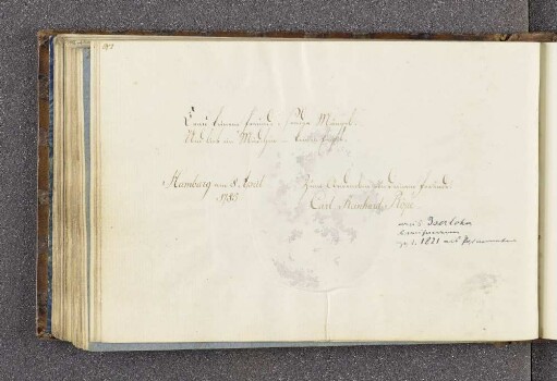 Karl Reinhard Röpe. – Hamburg, 08.04.1785