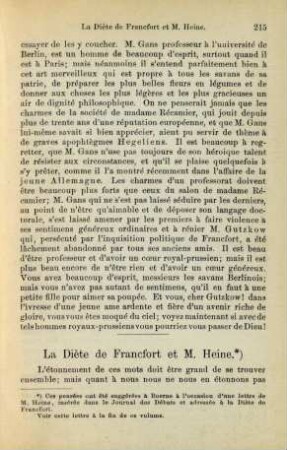 La Diète de Francfort et M. Heine.*)