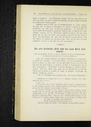 ¬Die¬ alte heidnische Welt und das neue Reich Jesu Christi : (aus dem schriftlichen Nachlasse des Herrn Justizrats Reinhard in Ehrenbreitstein)