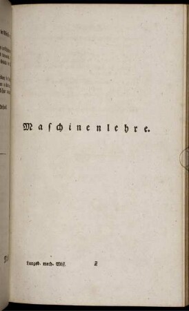 Maschinenlehre.