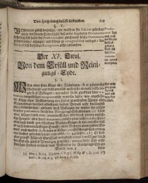 Der XV. Titul. - Der XXXIV. Titul.