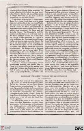 Geistige Voraussetzungen des Kunstwerks